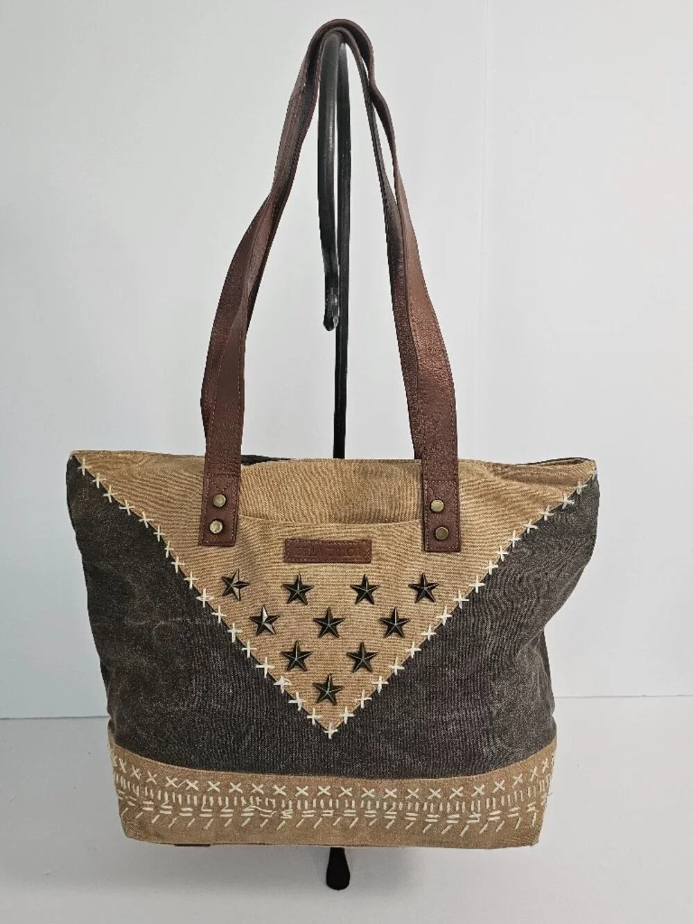 Bella Taylor Satchel Bag Canvas Brown Boho Grunge Loved